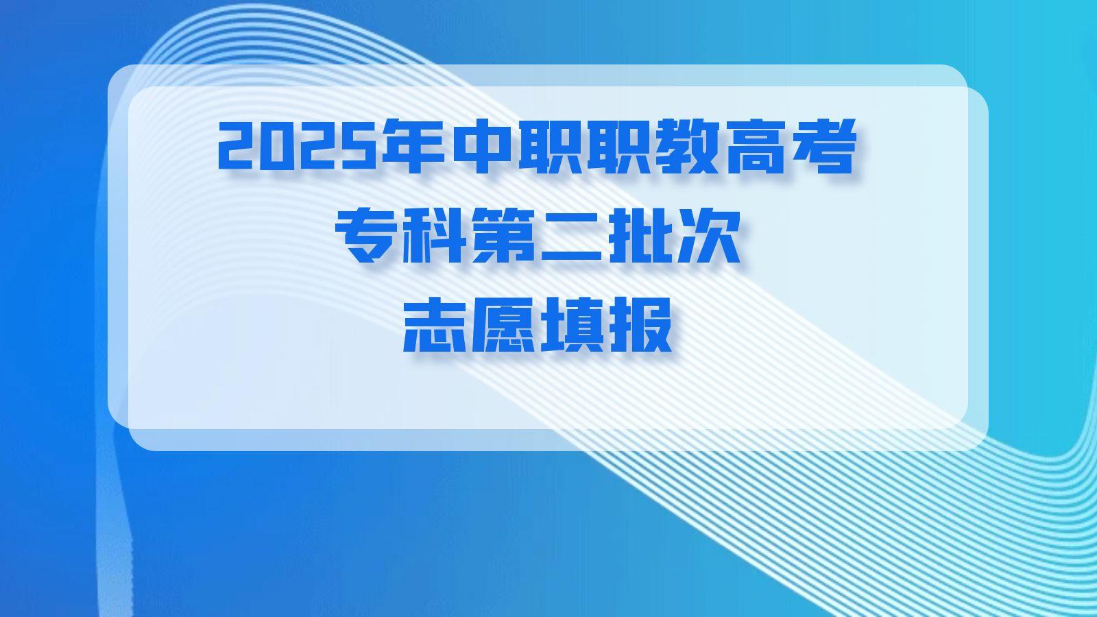 2025年中职职教高考专科第二批次志愿填报